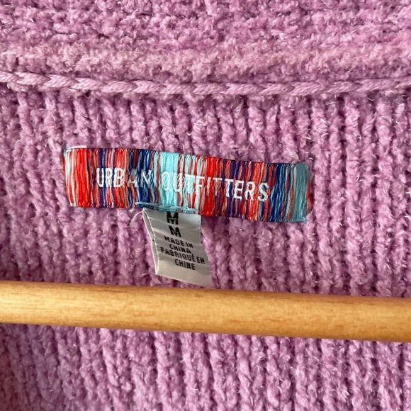 Urban Outfitters Dina Plush Soft Knit Cardigan Violet Purple Sz Medium - Picture 8 of 9